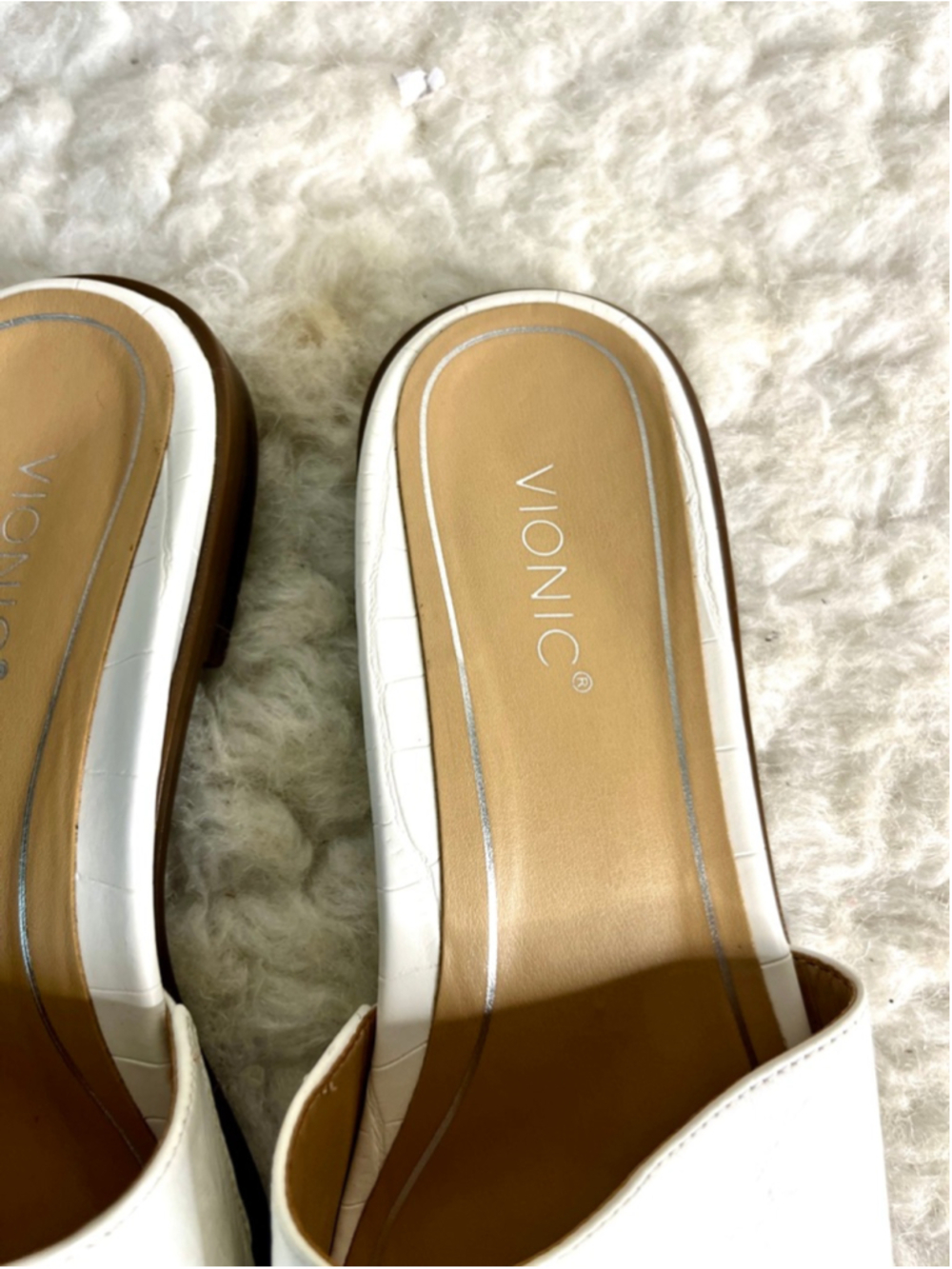 Vionic Citrine Demi slide sandals in white leather women size 7 - Picture 3 of 8